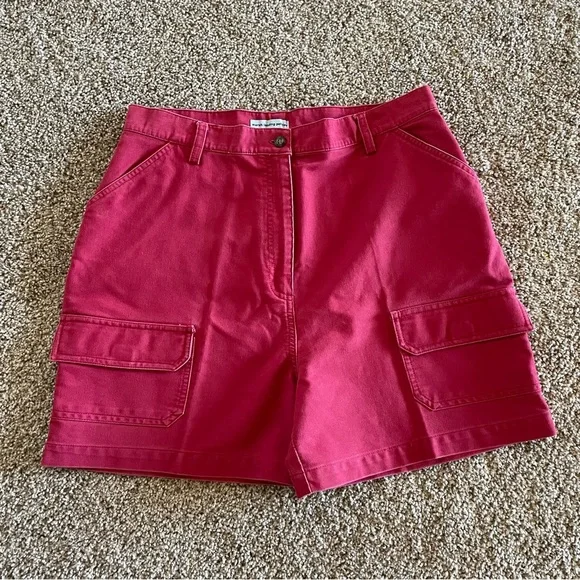 Marsh Landing Denim Cargo Shorts Women’s 14 Petite Red High Waisted 90s Casual - Picture 12 of 16